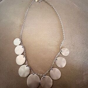 LOFT Silver and Gold Disc Necklace
